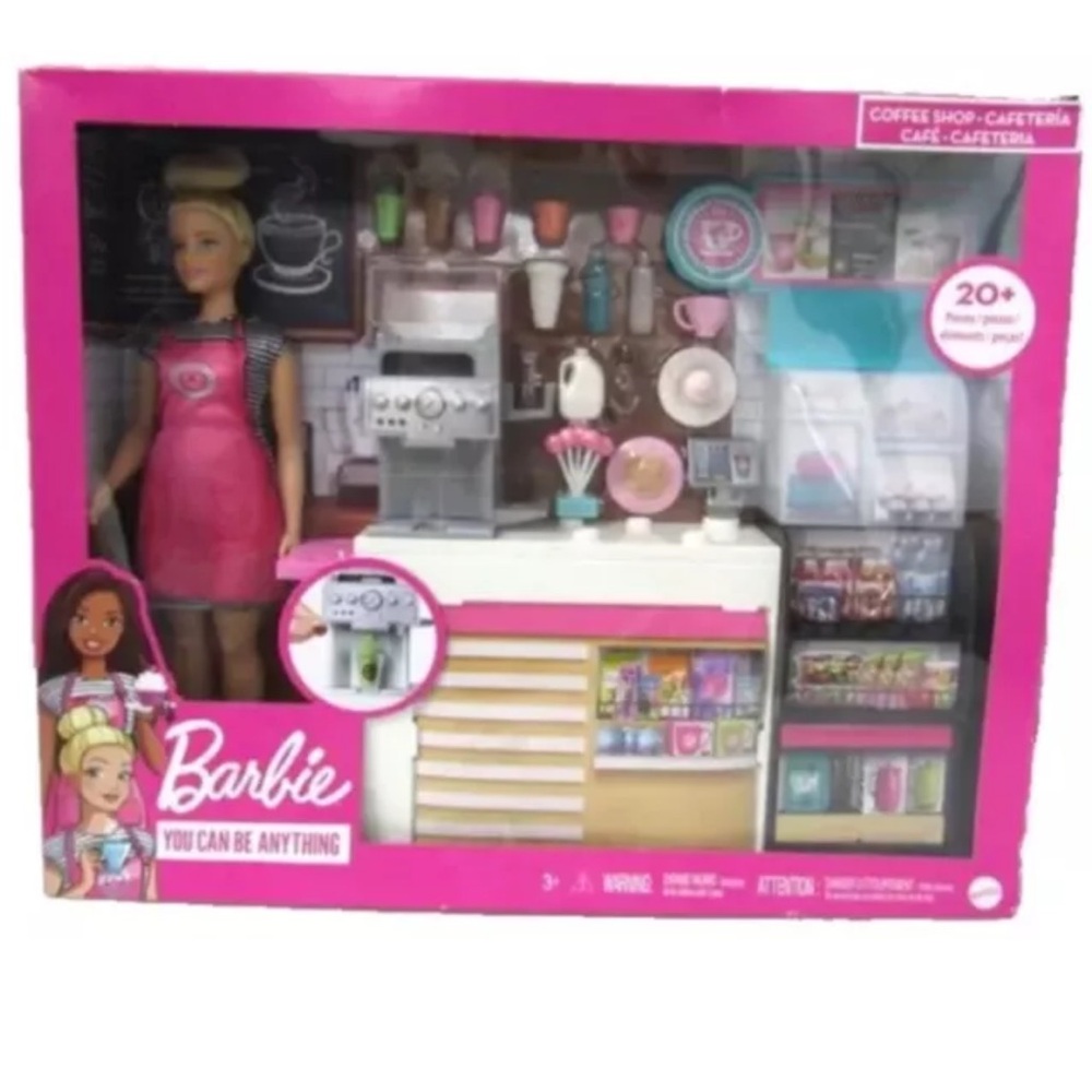 Mattel Barbie You Can Be Anything Coffee Shop Playset Blonde Doll Toy Rare